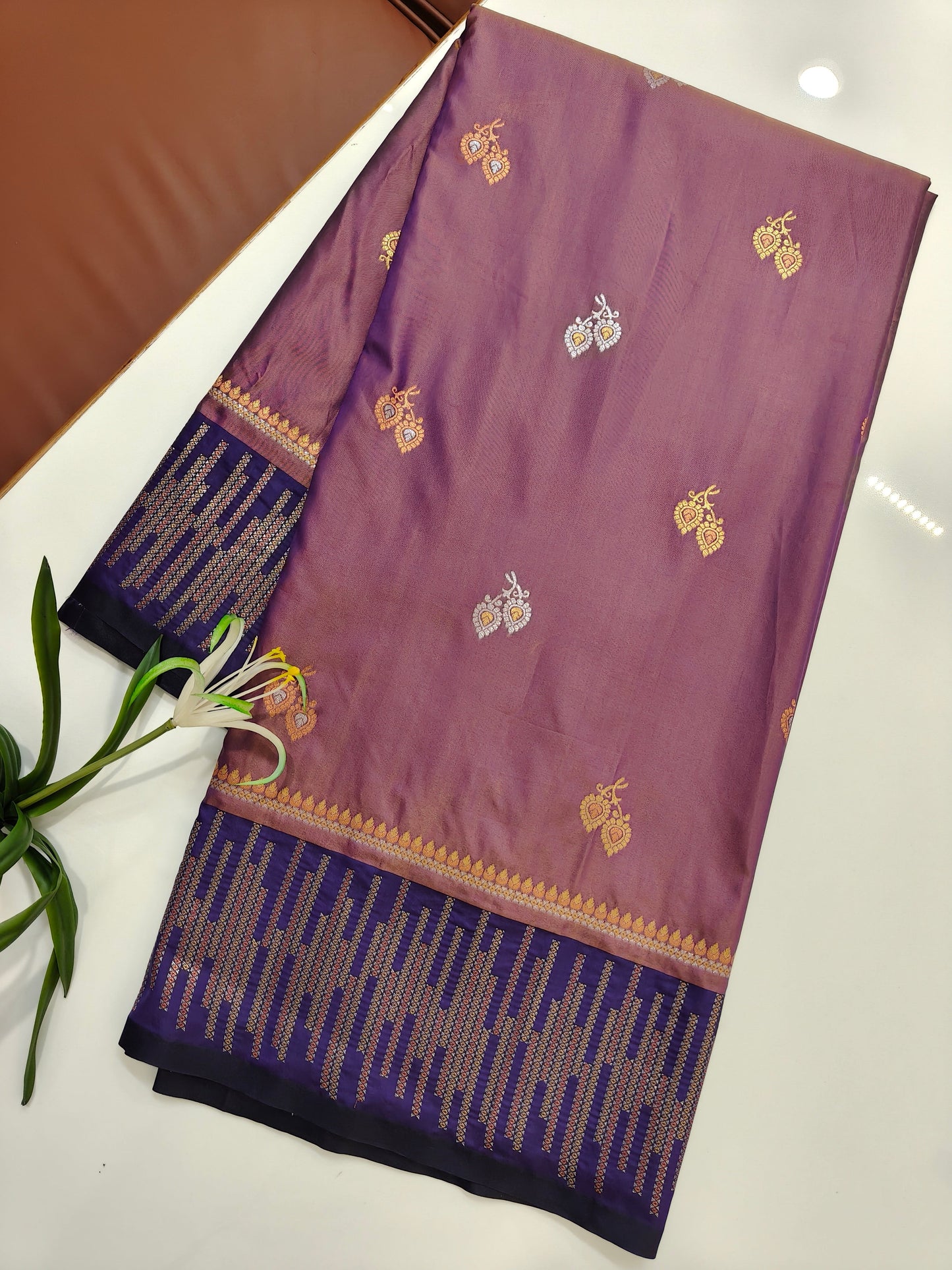 Majestic Lavender Kanjivaram Silk Saree