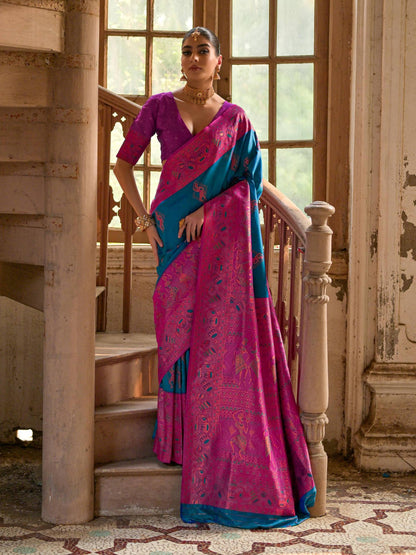 FIROZI BANARASI SILK WOVEN SAREE