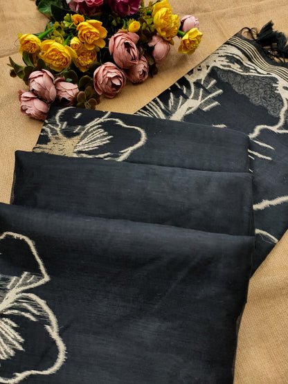 Premium Svarna Kusum Noir Saree- BLACK