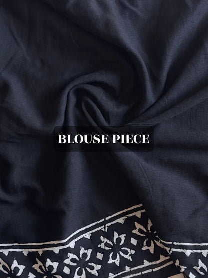 Traditional  Tussar Silk Saree with Unstitched Blouse Piece – Intricate Artisan Print