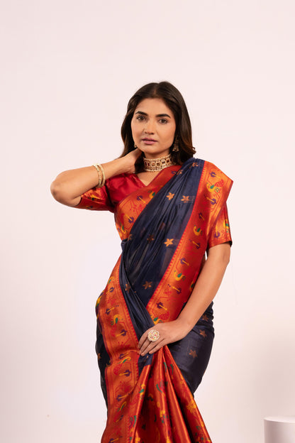 Pure Banarasi Paithani Silk Saree - BLUE