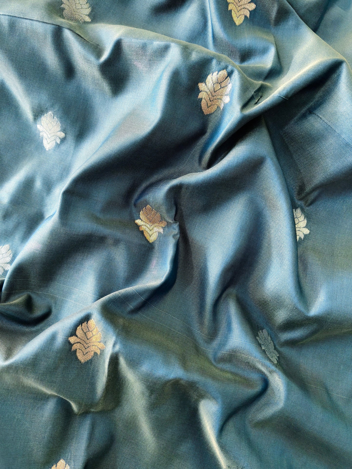 Banarasi Katan Silk Saree With Peacock Weaving  - BLUE