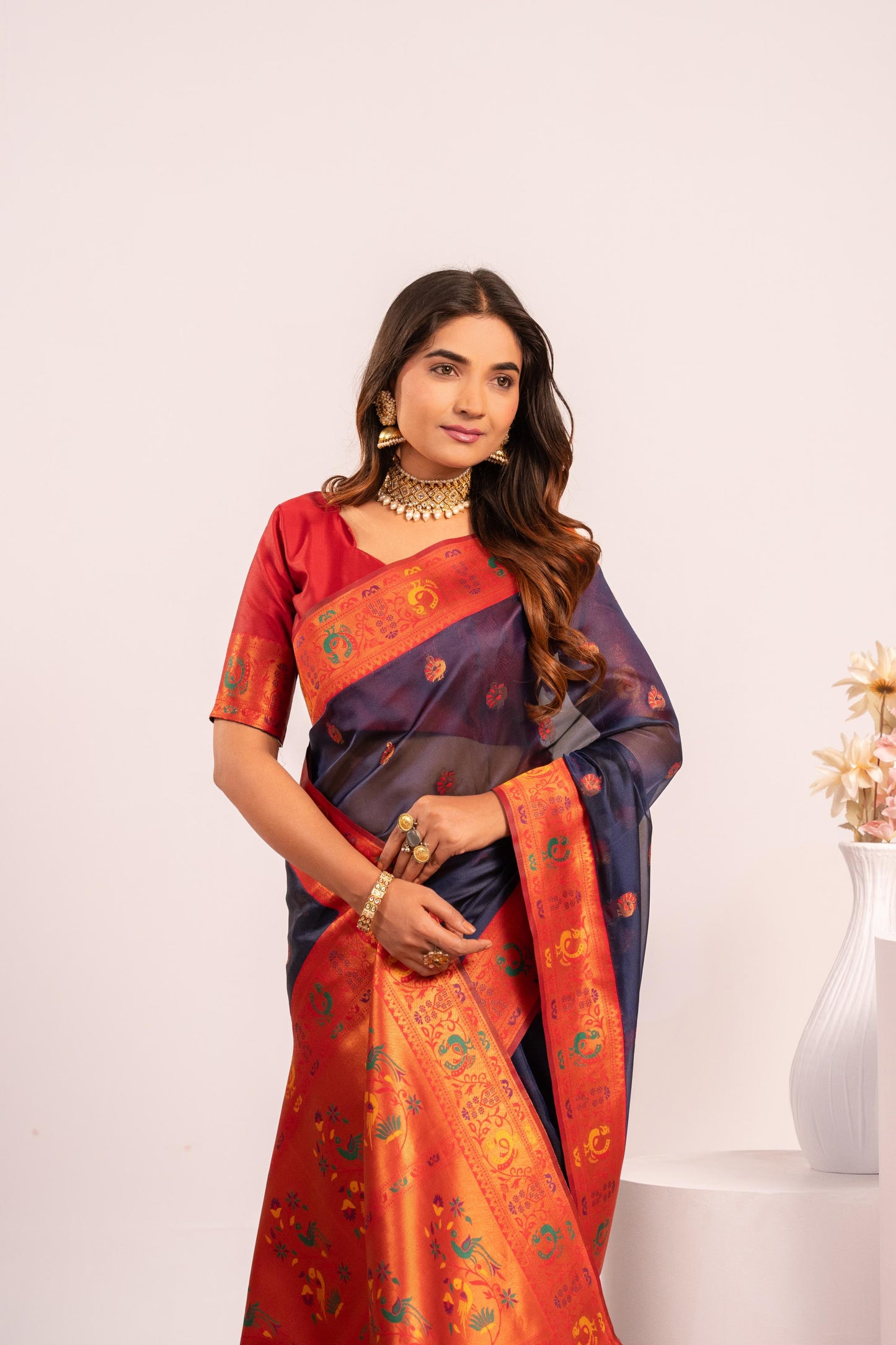 Classic Banarasi Paithani with Traditional Zari - BLUE