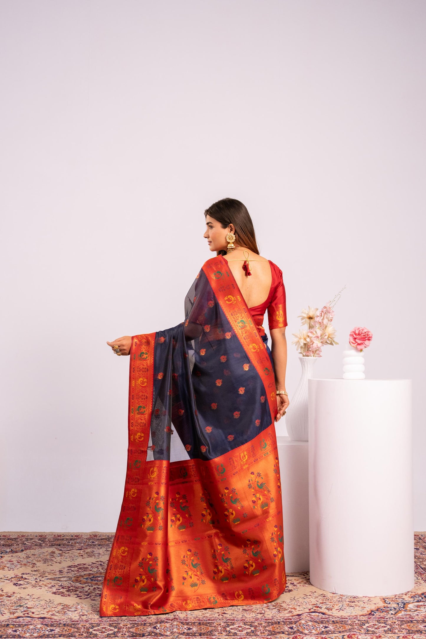 Classic Banarasi Paithani with Traditional Zari - BLUE