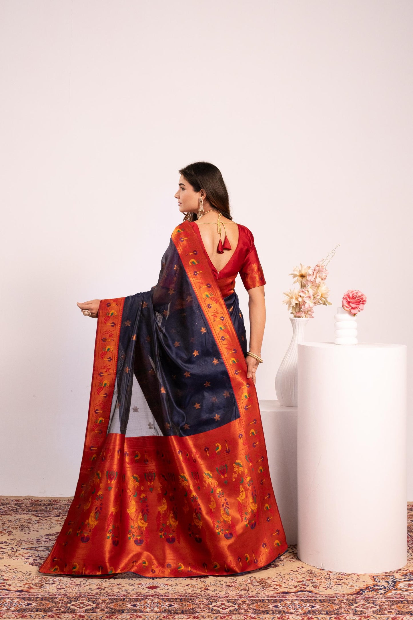 Pure Banarasi Paithani Silk Saree - BLUE