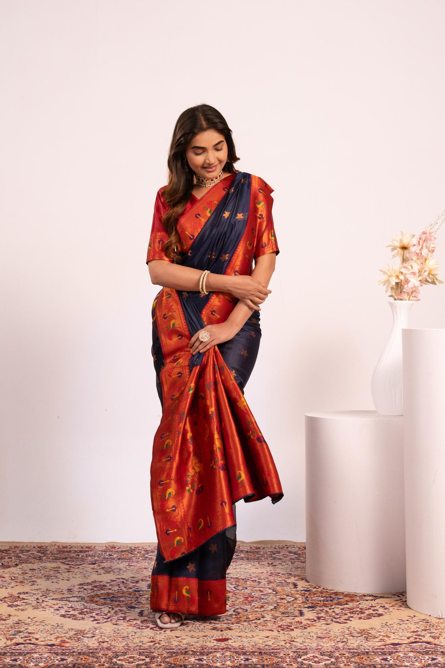 Pure Banarasi Paithani Silk Saree - BLUE