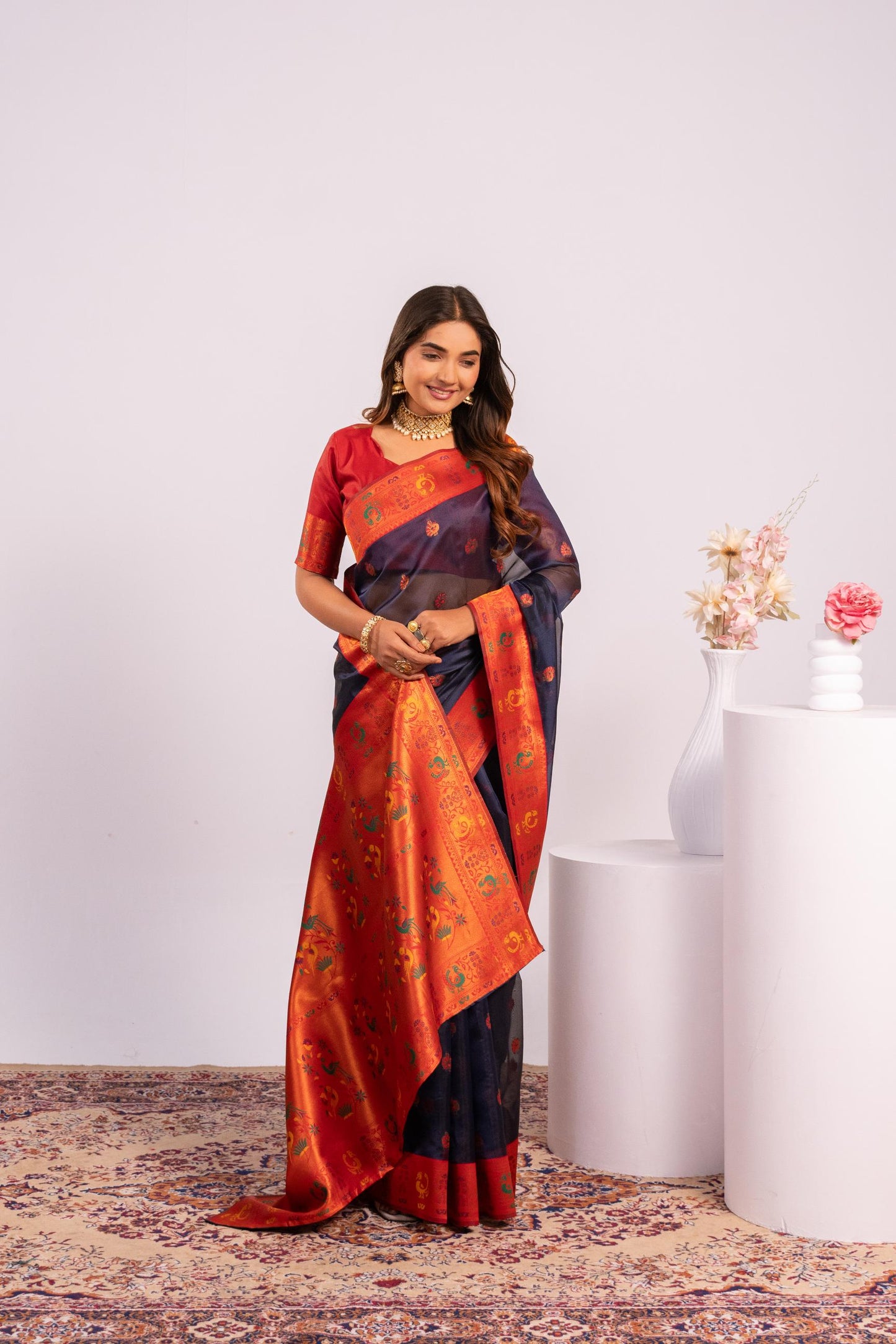 Classic Banarasi Paithani with Traditional Zari - BLUE
