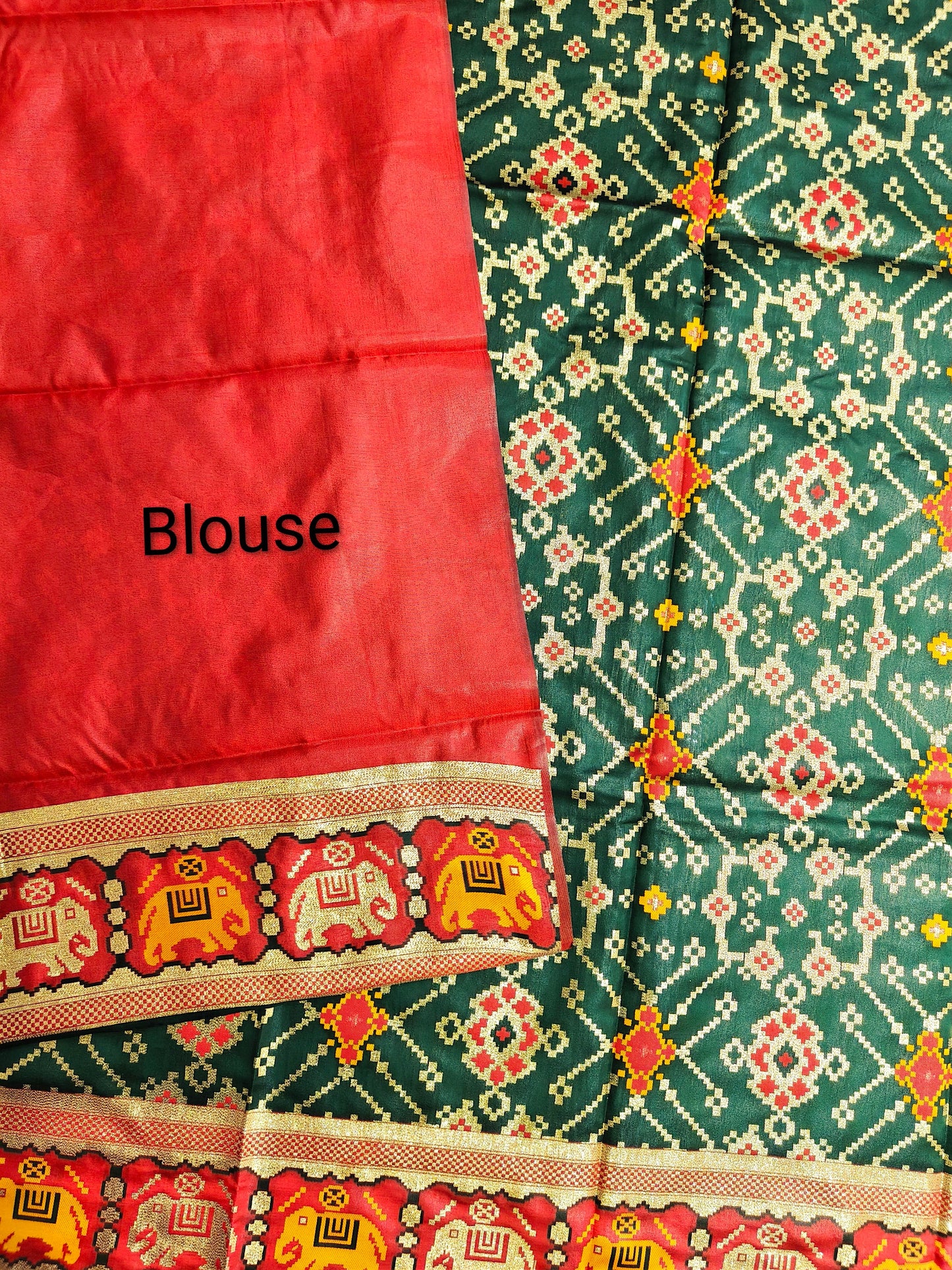 SOFT BANARASI PATOLA SAREE -  BT GREEN