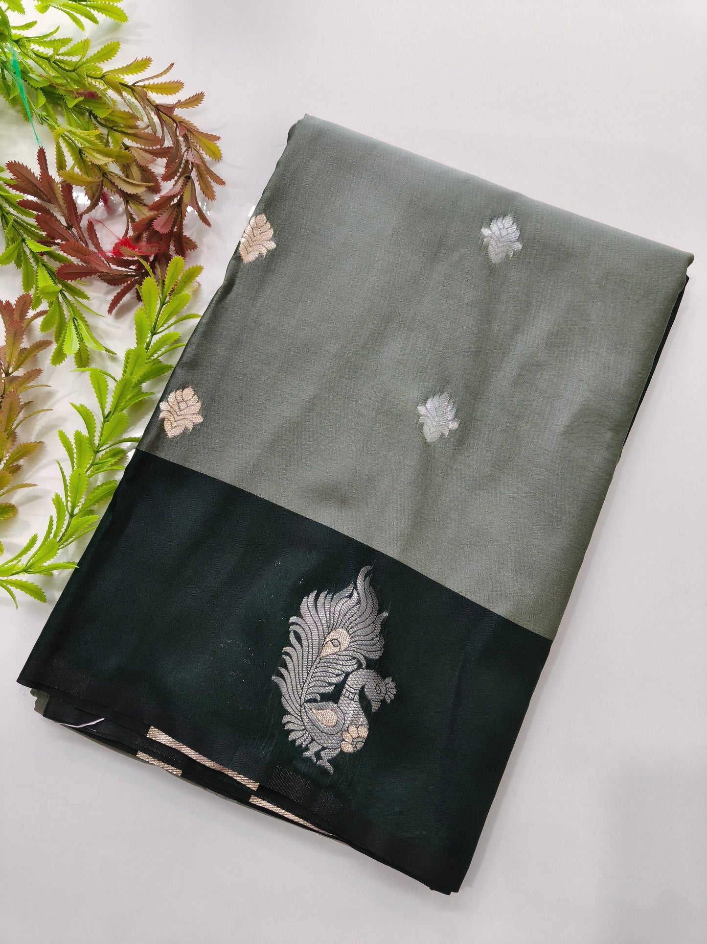 Banarasi Katan Silk Saree With Peacock Weaving  - BT GREEN