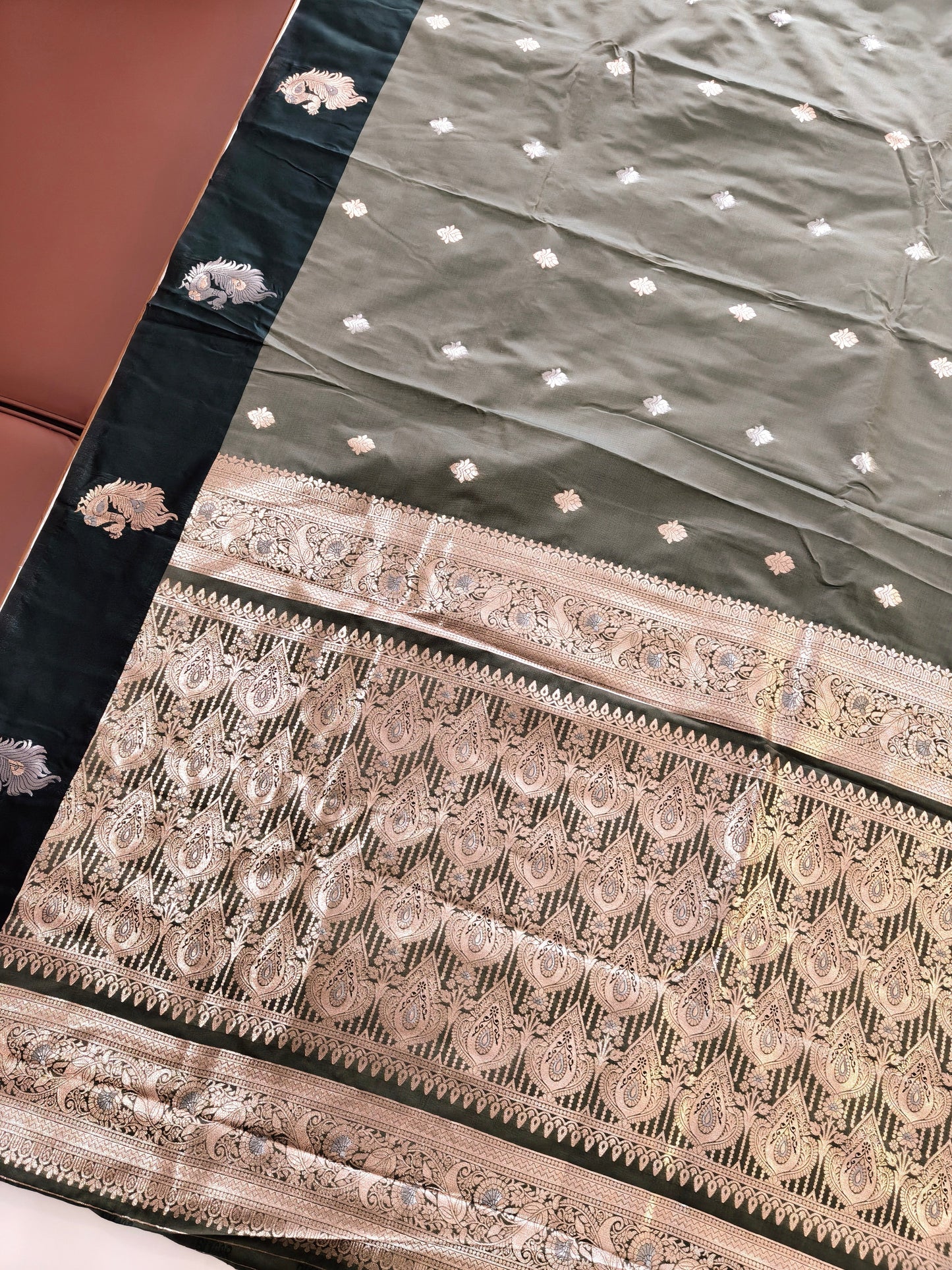 Banarasi Katan Silk Saree With Peacock Weaving  - BT GREEN