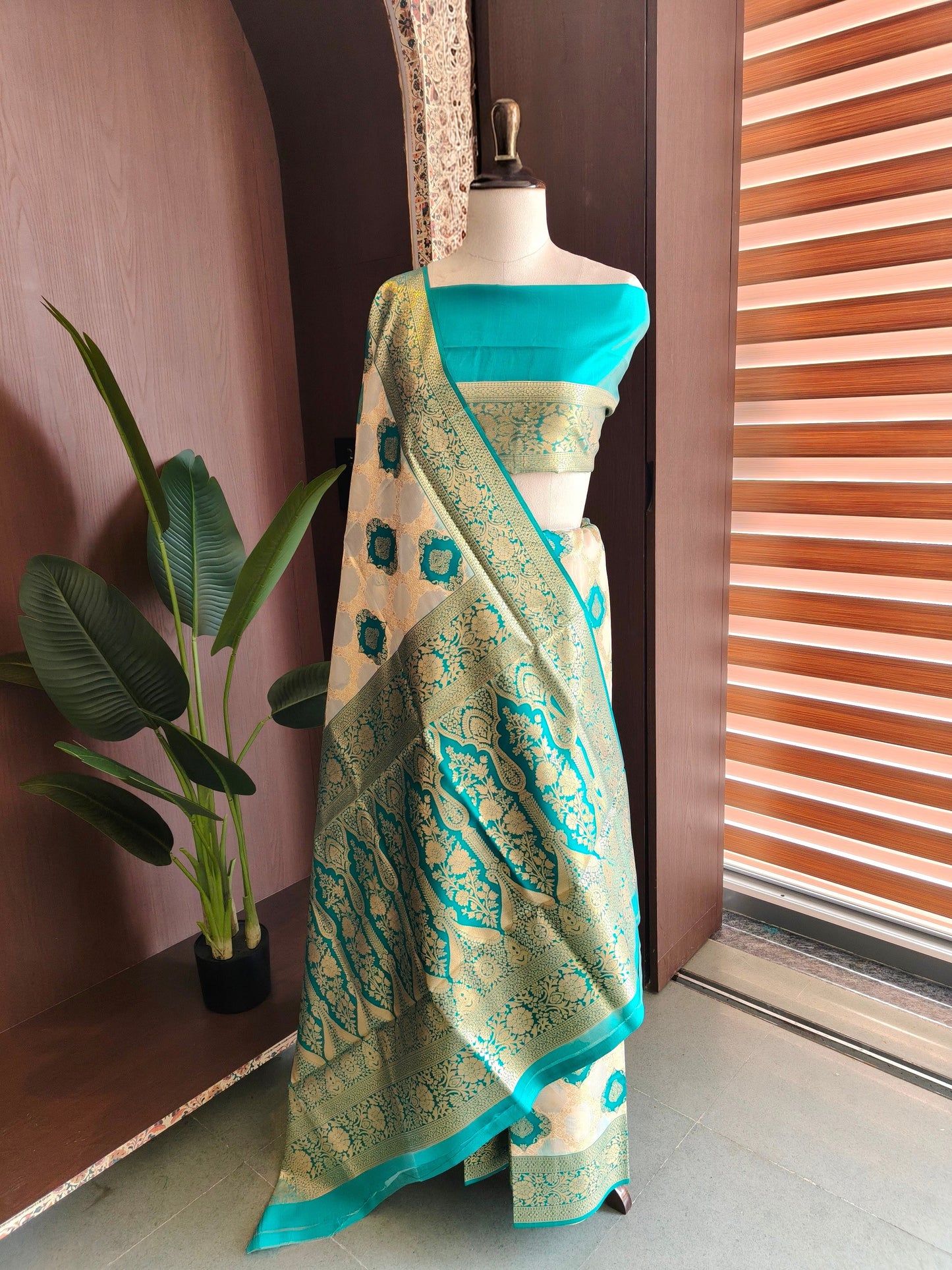 PURE SOFT BANARASI PAITHANI SILK SAREE - CHIKU