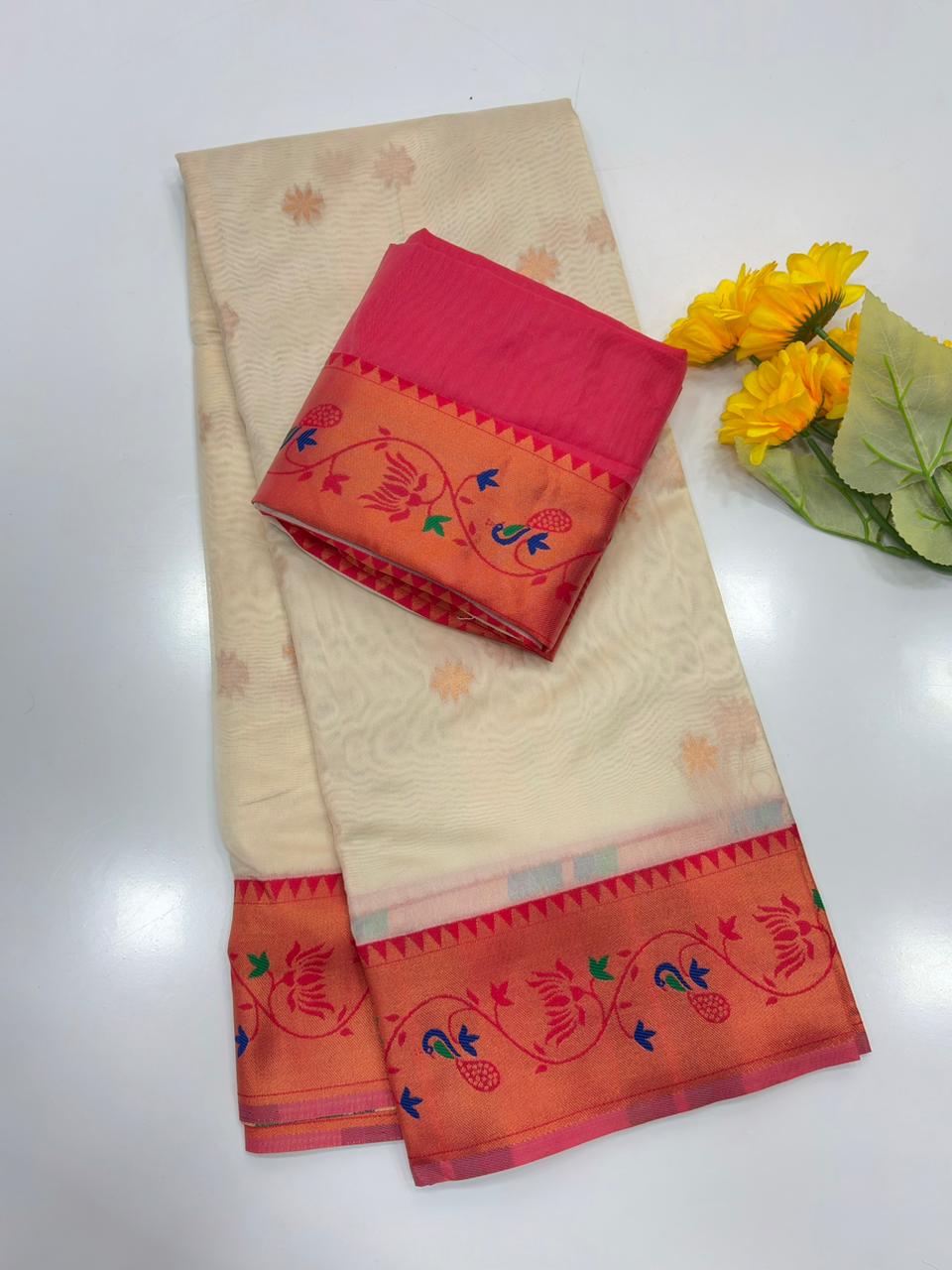 Designer Paithani Saree with Rich Zari Pallu-CHIKU
