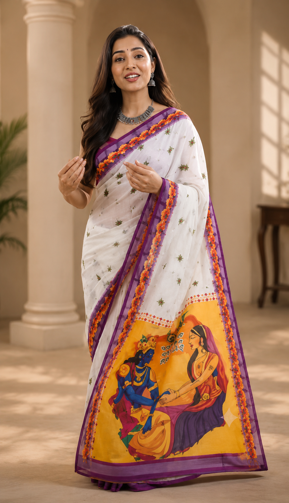 Designer Tussar Silk Saree with Unstitched Blouse Piece | Party & Festive Collection