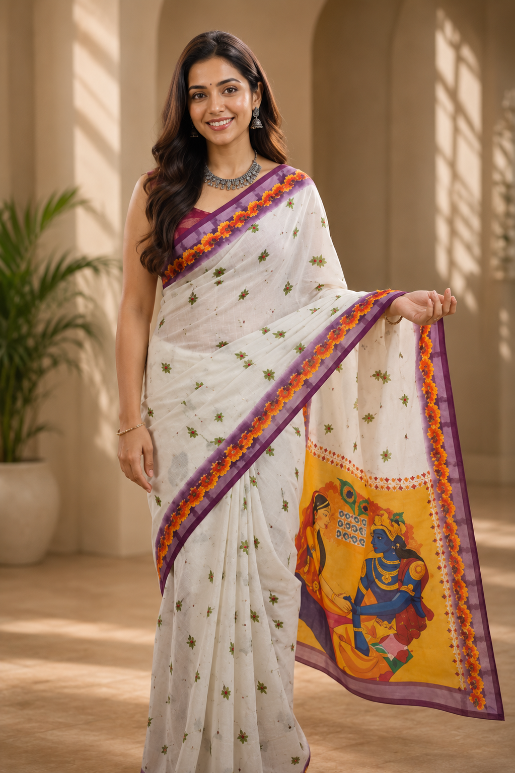 Designer Tussar Silk Saree with Unstitched Blouse Piece | Party & Festive Collection