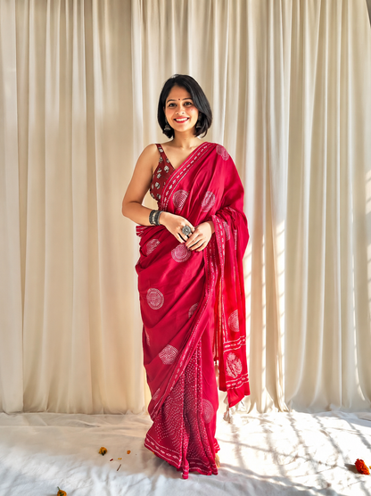 Elegant Tussar Silk Woven Saree with Unstitched Blouse Piece