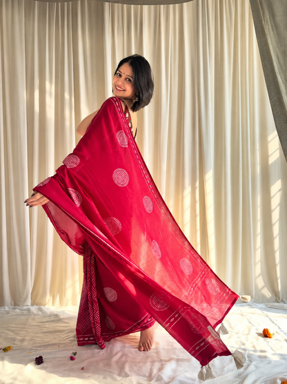 Elegant Tussar Silk Woven Saree with Unstitched Blouse Piece