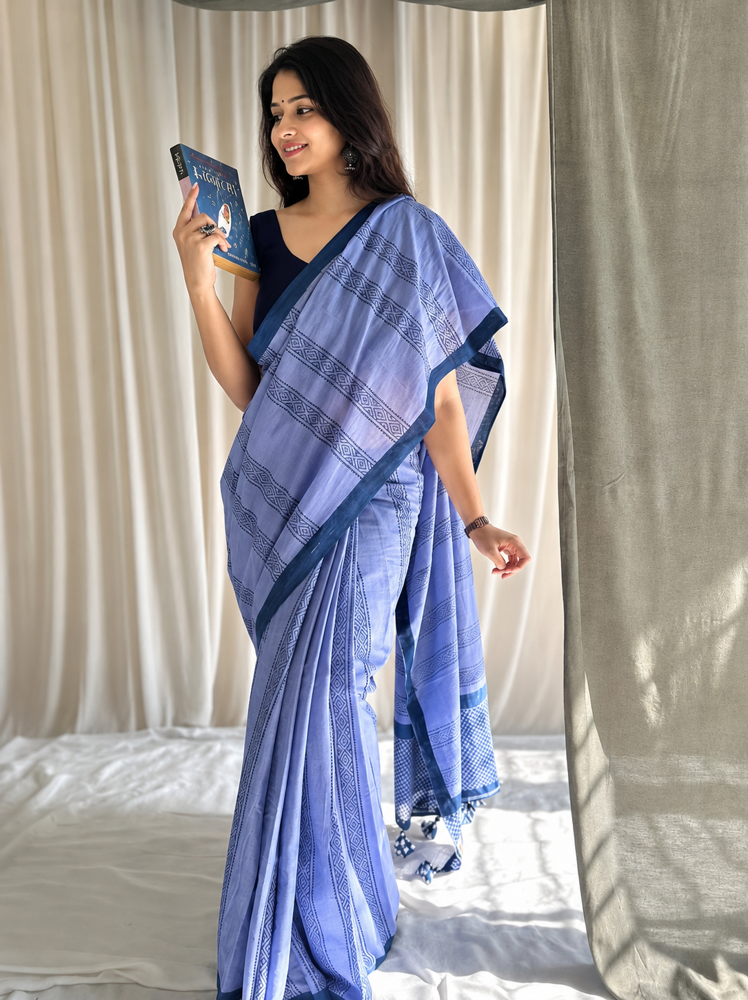 Traditional Tussar Silk Weaving Saree with Unstitched Blouse