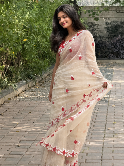 Traditional Floral Kota Doriya Saree