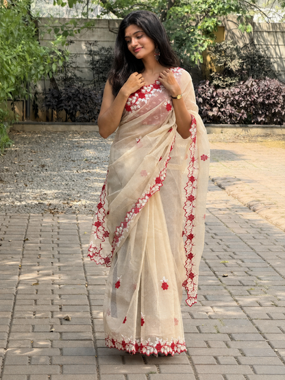 Traditional Floral Kota Doriya Saree