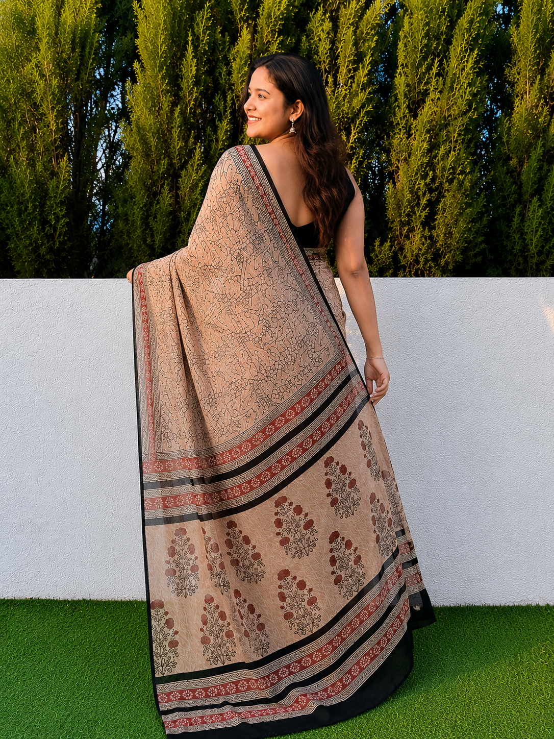 Classic Kalamkari Doriya Cotton Saree – Ethnic Wear