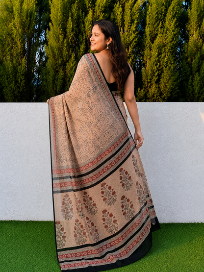 Classic Kalamkari Doriya Cotton Saree – Ethnic Wear