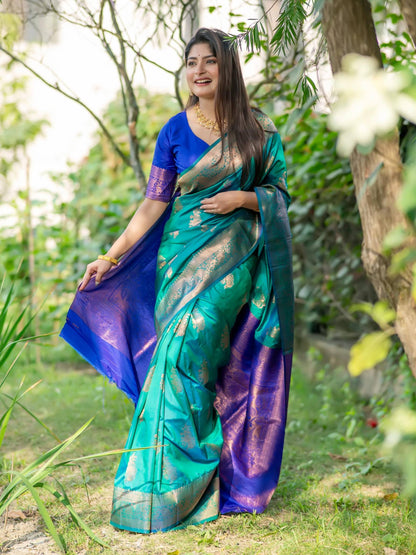 Soft Banarasi Katan Silk Pattu Saree - RAMA