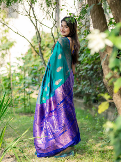 Soft Banarasi Katan Silk Pattu Saree - RAMA