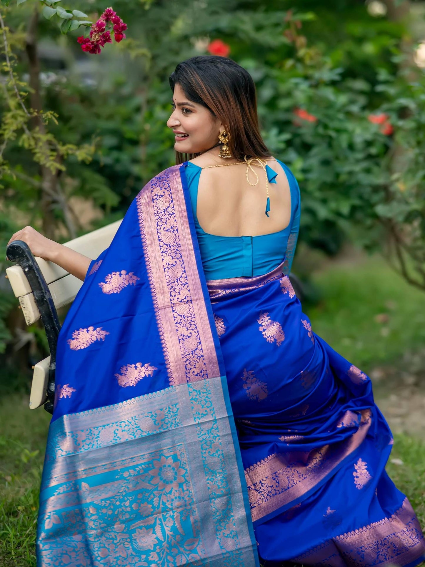 Soft Banarasi Katan Silk Pattu Saree - ROYAL BLUE