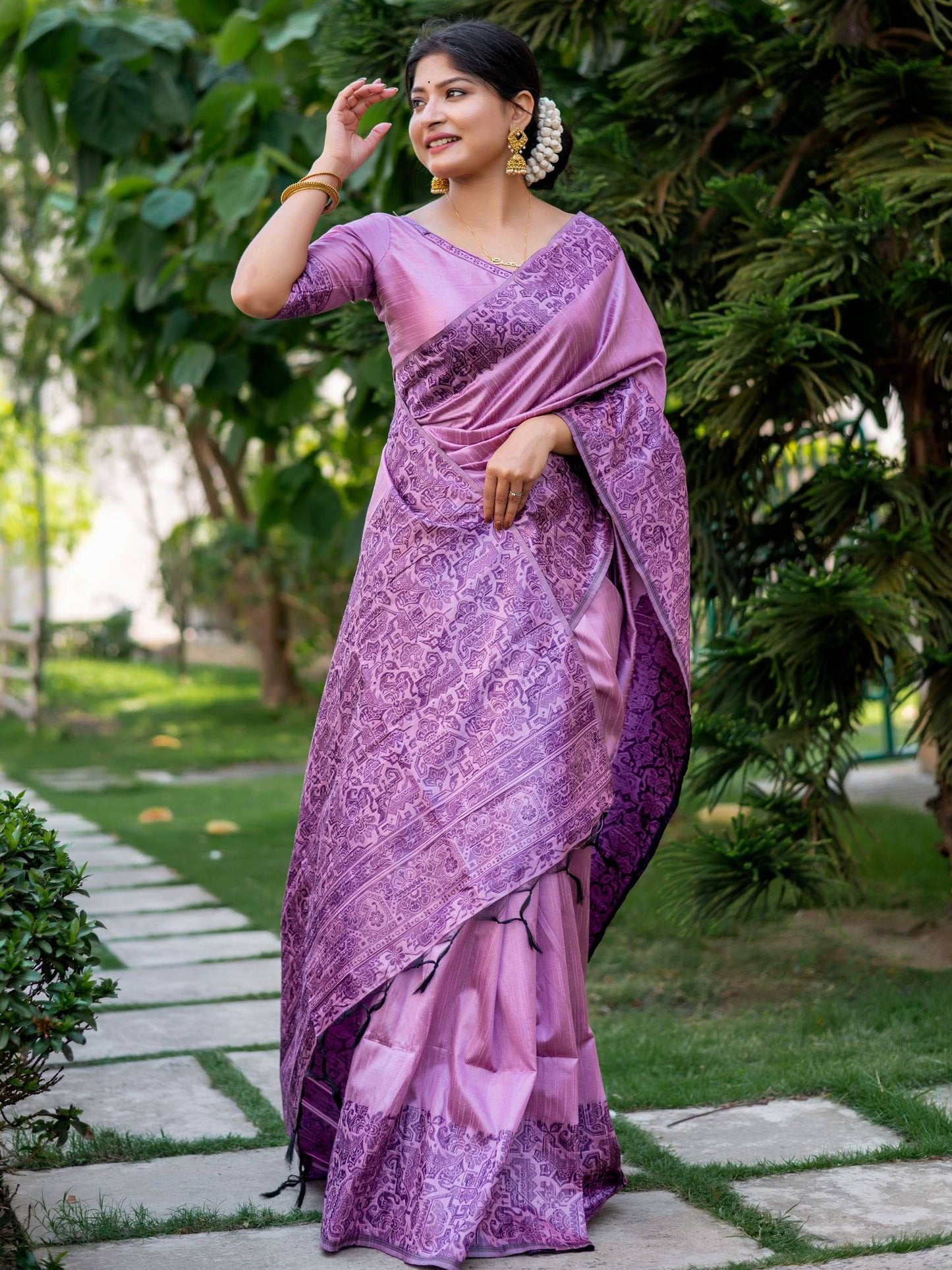 Handloom raw silk saree - BABY PINK