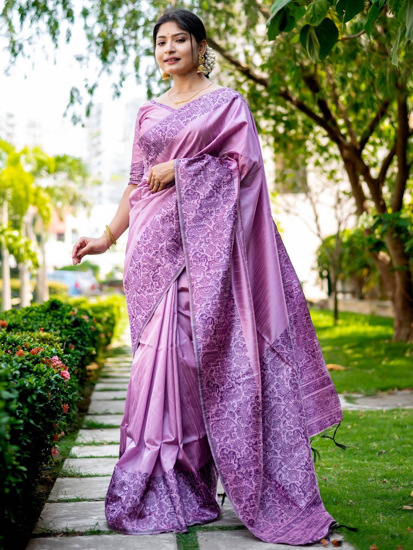 Handloom raw silk saree - BABY PINK
