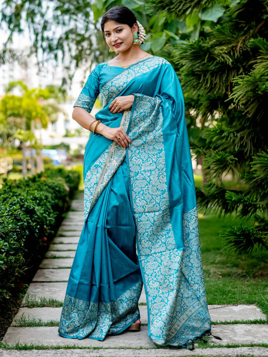 Handloom raw silk saree - FIROZI