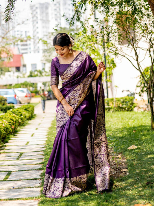 Handloom raw silk saree - WINE