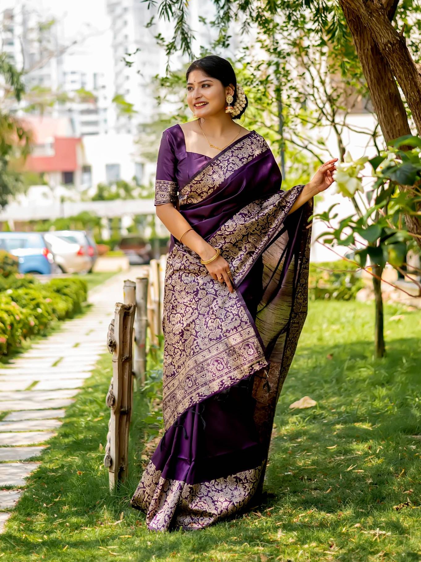Handloom raw silk saree - WINE