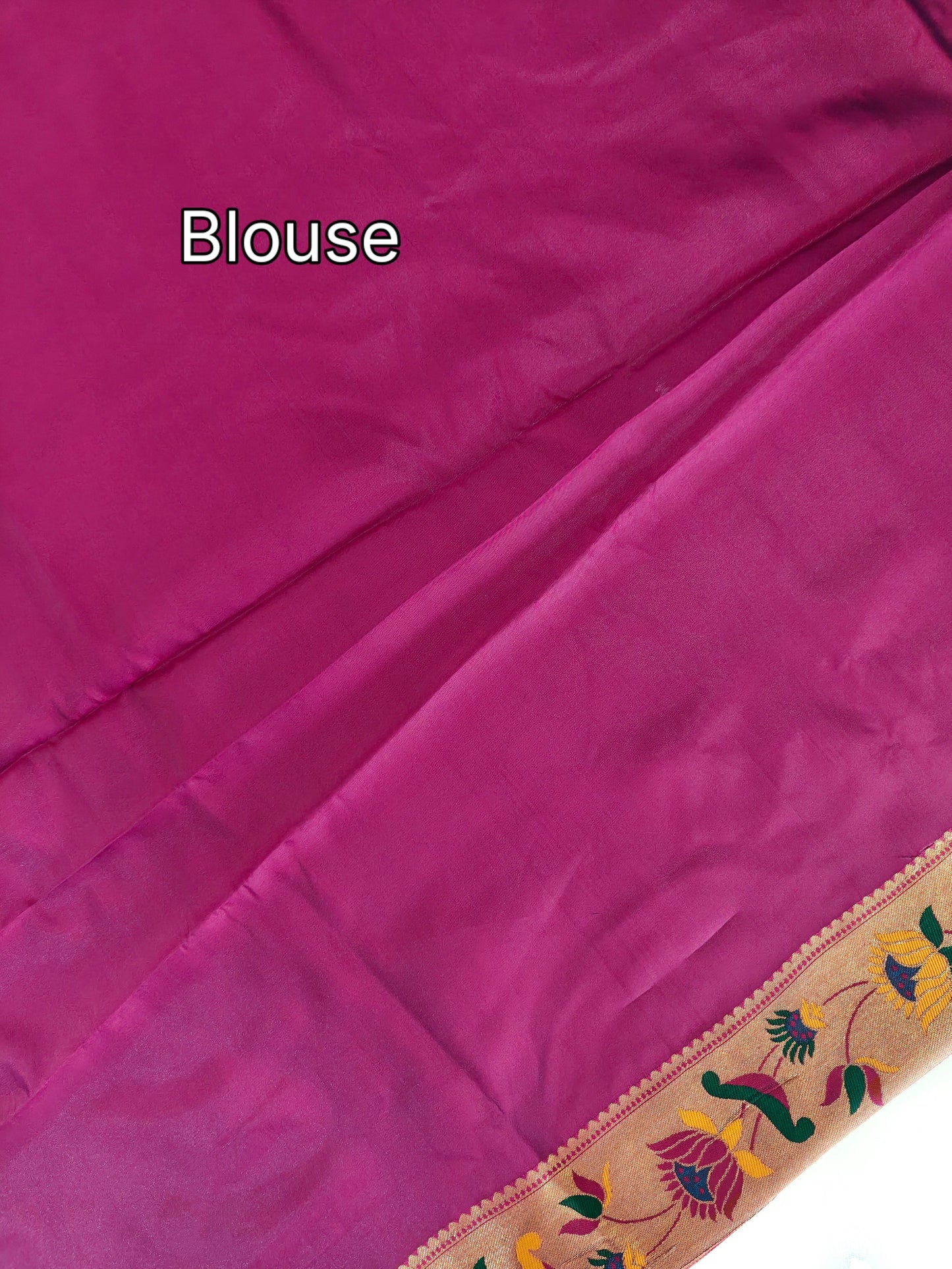 Paithani Silk Saree with Floral Motifs and Zari Pallu - FIROZI