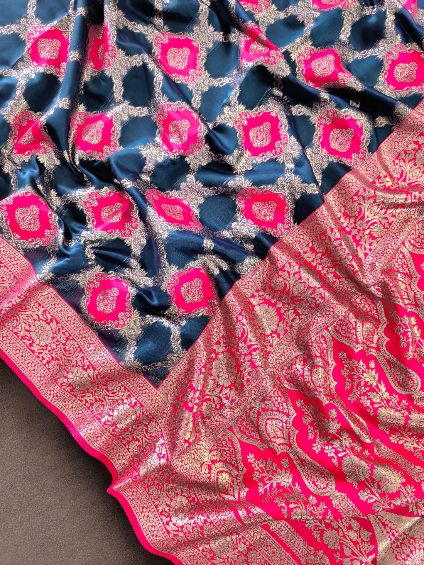 PURE SOFT BANARASI PAITHANI SILK SAREE - FIROZI