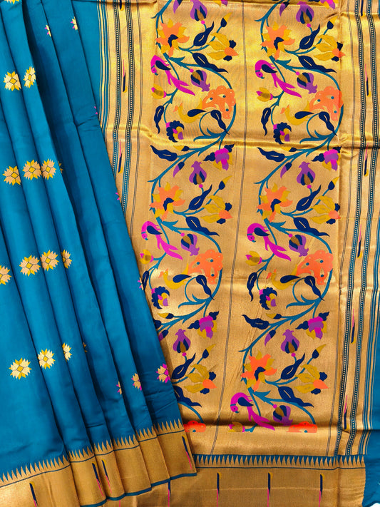 Banarasi Paithani With Bird & Floral Pallu - FIROZI