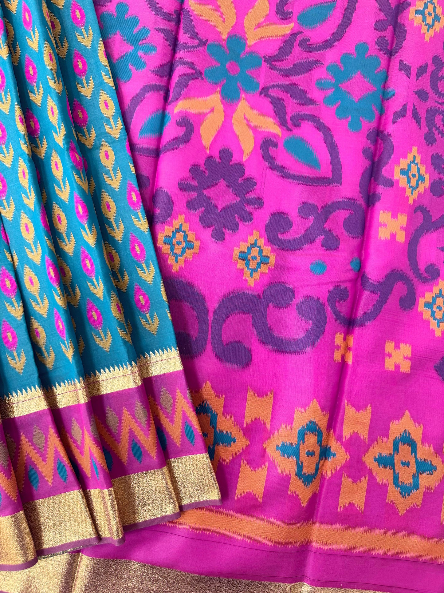 POCHAMPALLY IKKAT SILK SAREE -  FIROZI