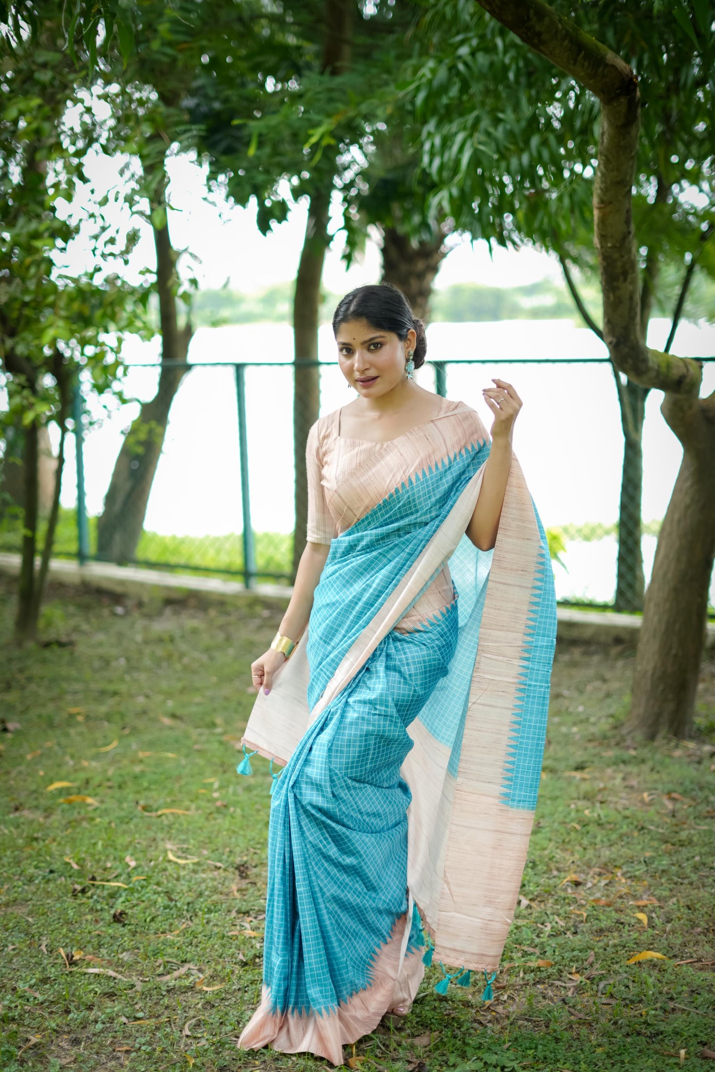 Aarita Authentic Ikkat Handloom Saree- FIROZI