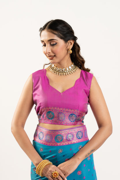PURE SOFT PASHMINA SILK SAREE - FIROZI