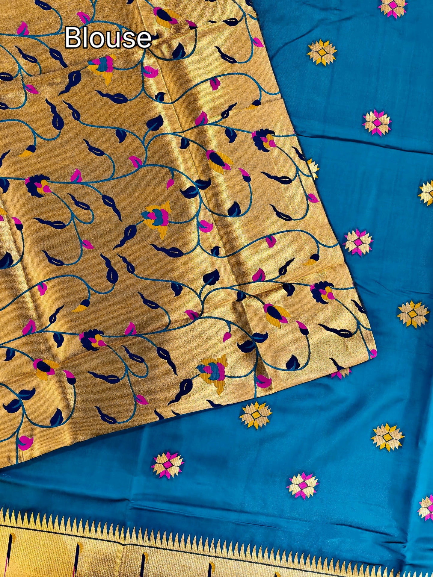 Banarasi Paithani With Bird & Floral Pallu - FIROZI