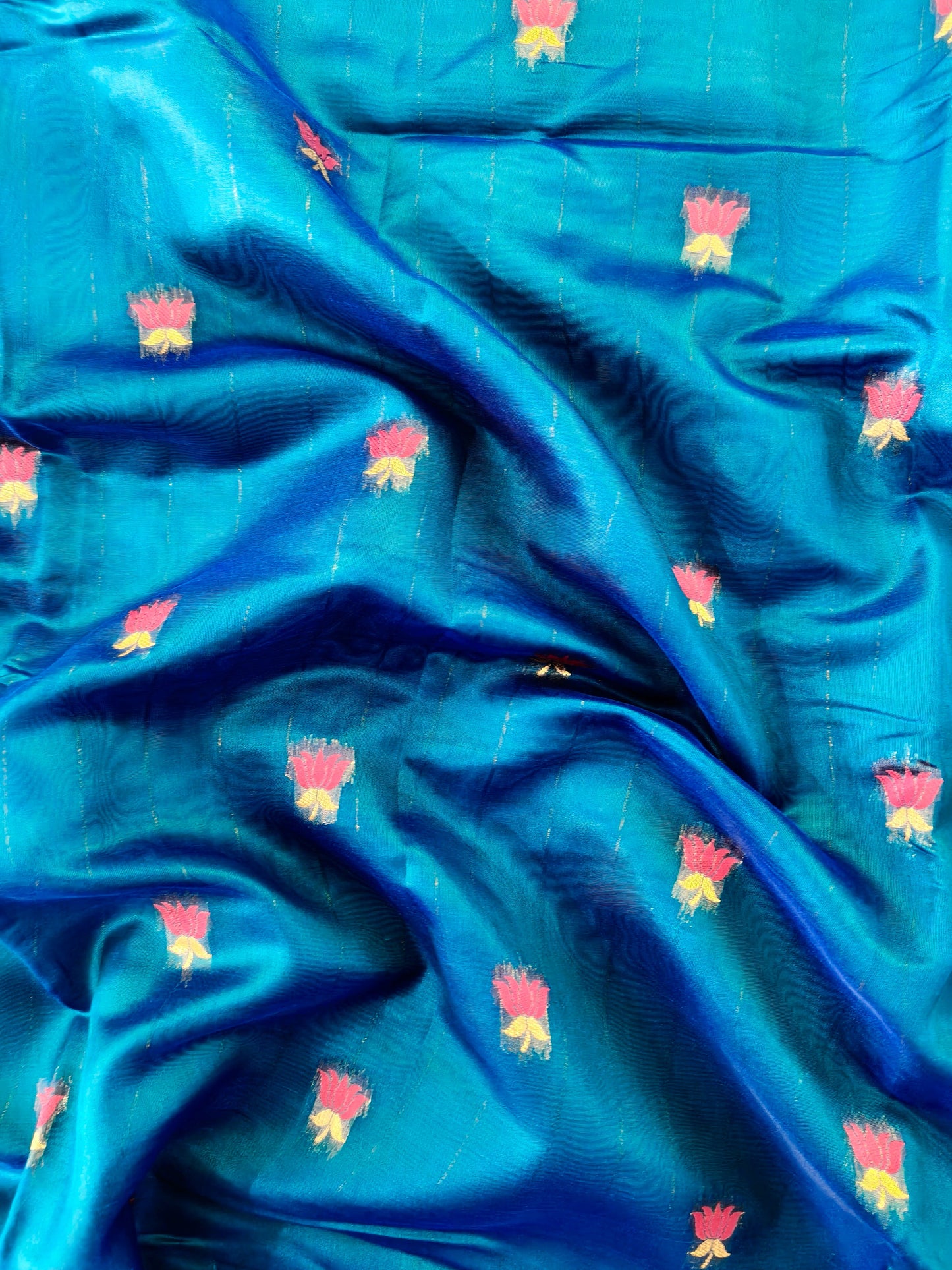 Paithani Silk Saree with Floral Motifs and Zari Pallu - FIROZI