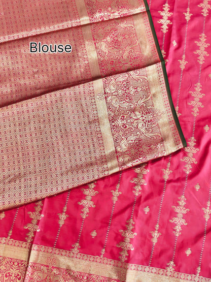 Luxury Banarasi Silk Saree with Designer Pallu-GAJARI