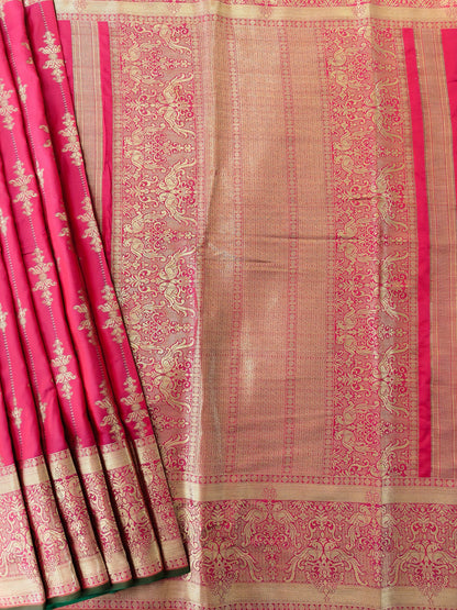 Luxury Banarasi Silk Saree with Designer Pallu-GAJARI
