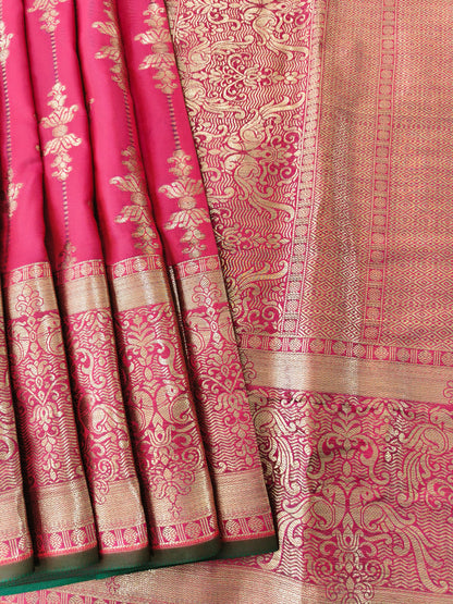 Luxury Banarasi Silk Saree with Designer Pallu-GAJARI