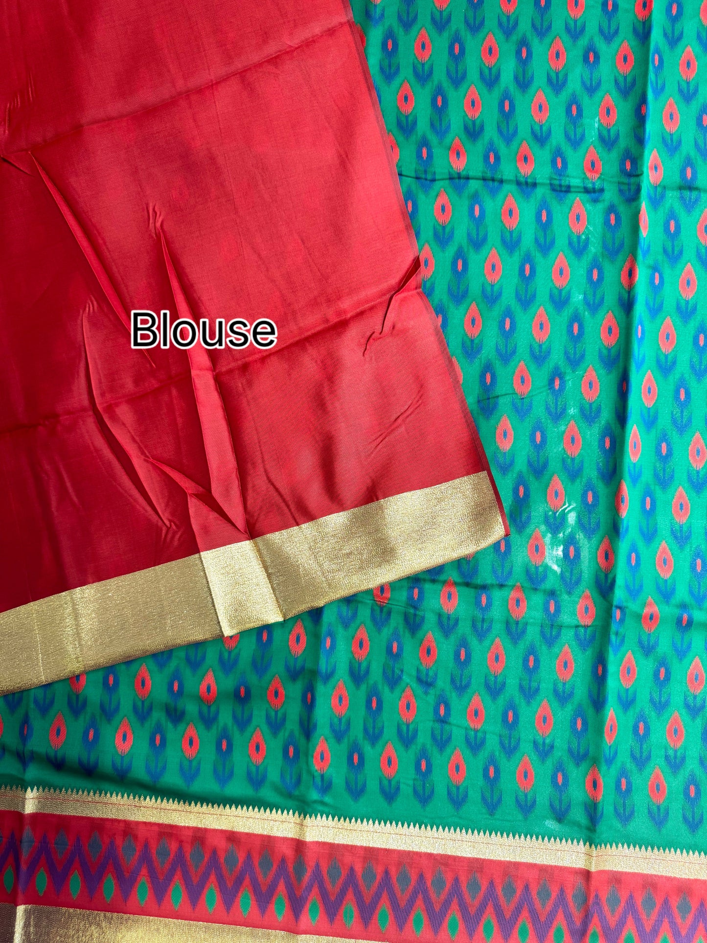 POCHAMPALLY IKKAT SILK SAREE -  GREEN