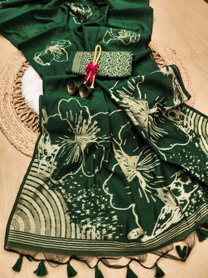 Premium Svarna Kusum Noir Saree- GREEN