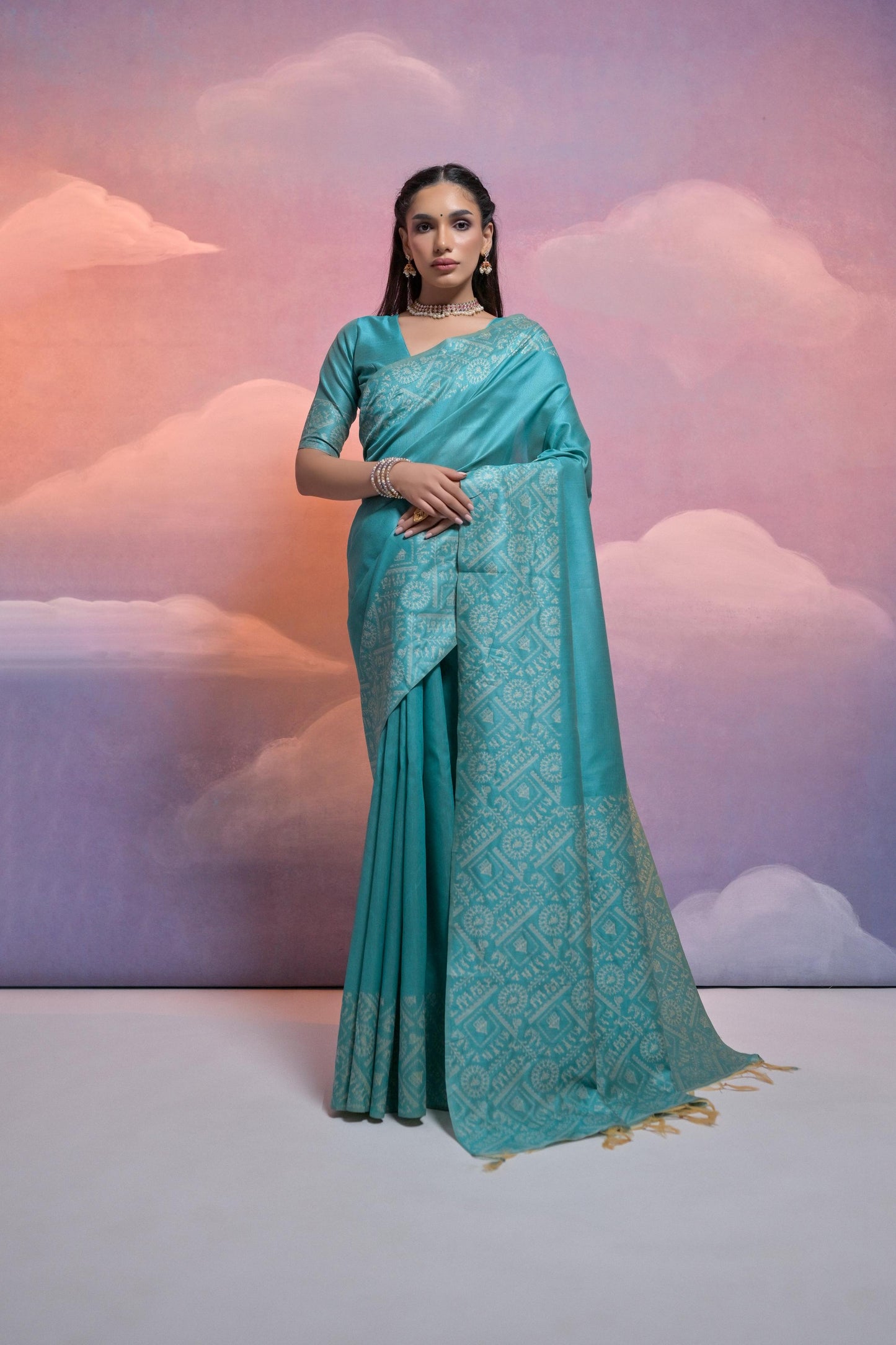 Banglori Handloom raw silk saree - FIROZI