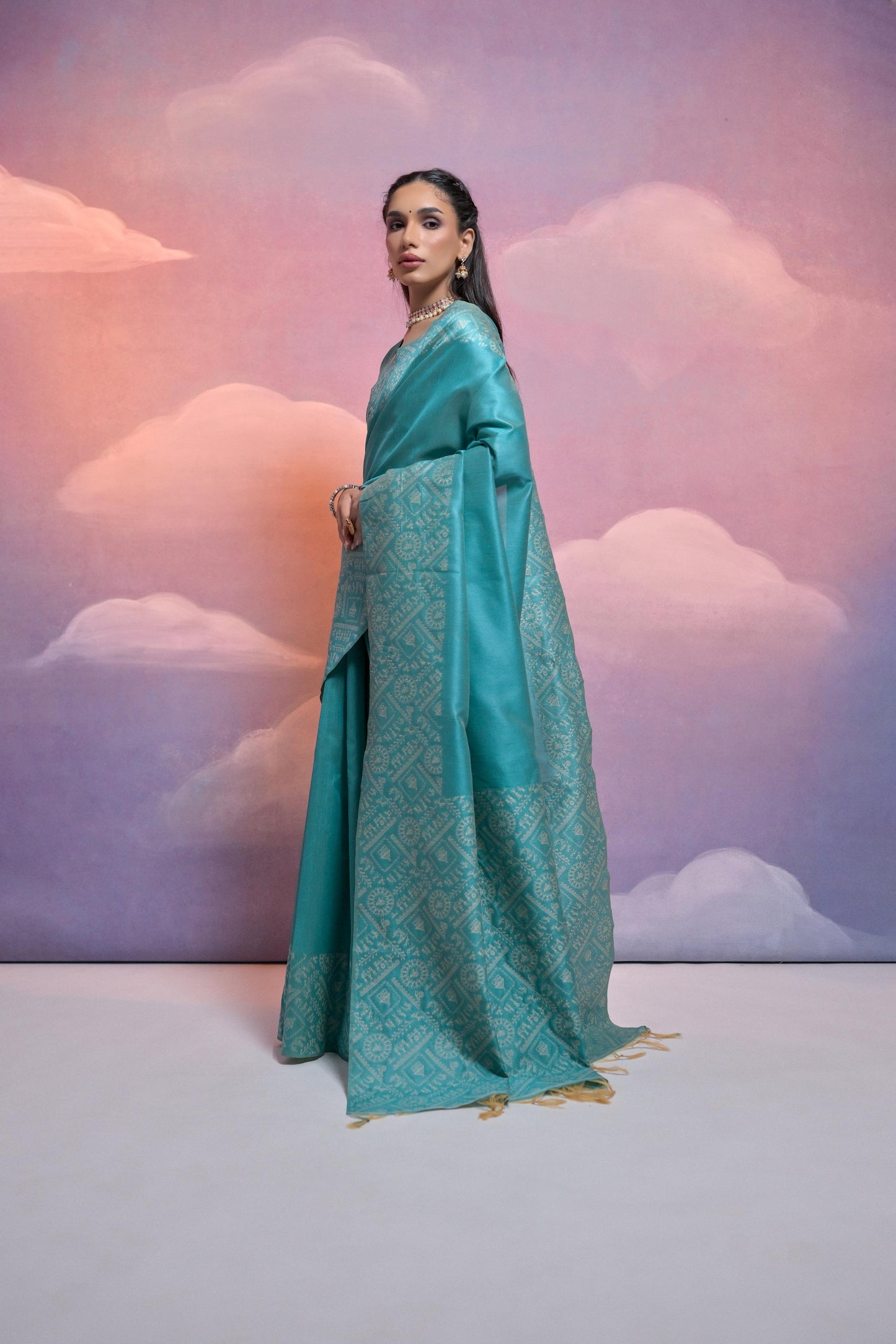 Banglori Handloom raw silk saree - FIROZI