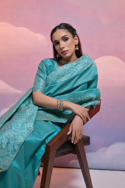 Banglori Handloom raw silk saree - FIROZI