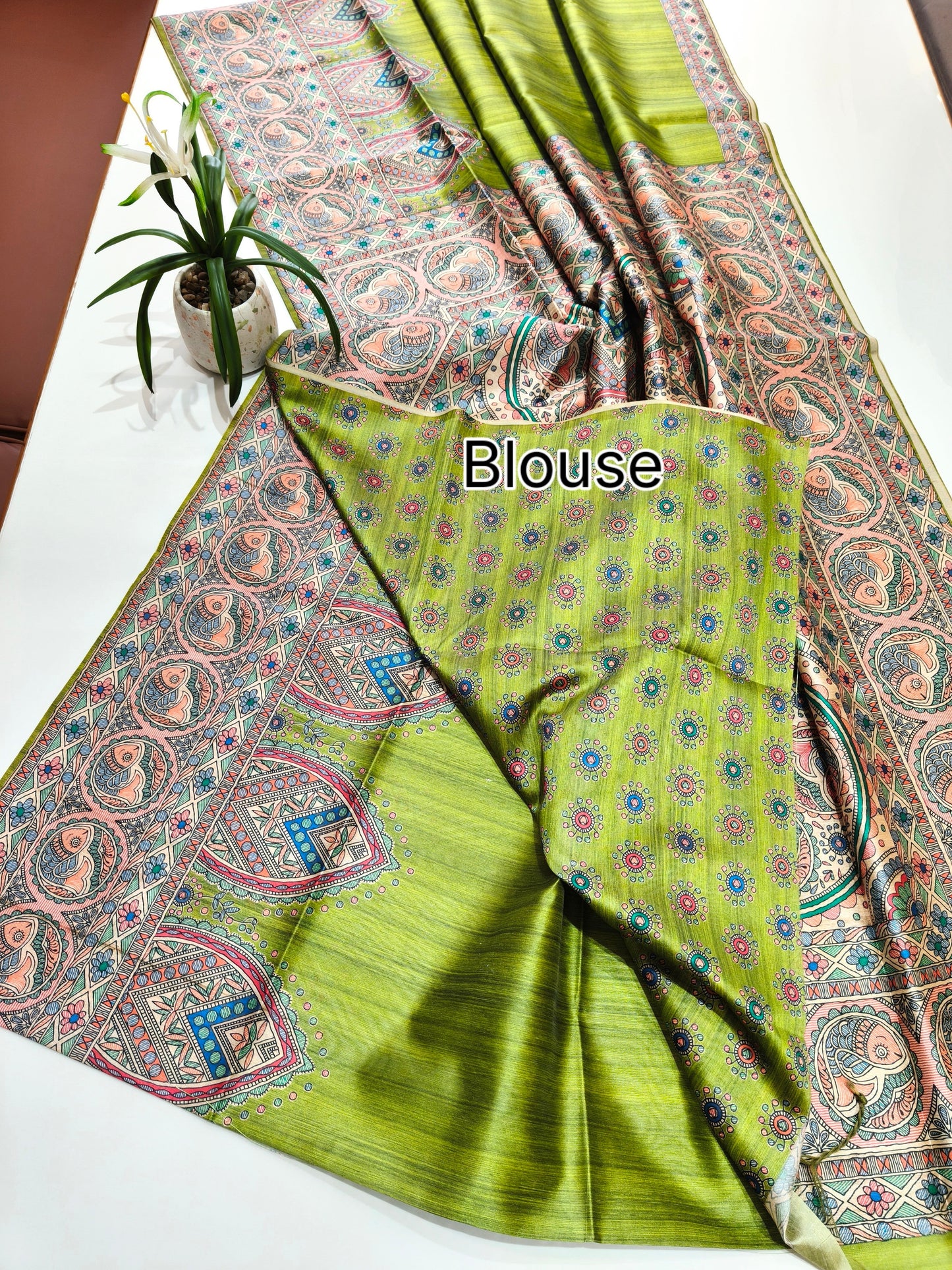 Tussar Silk Madhubani - MEHENDI